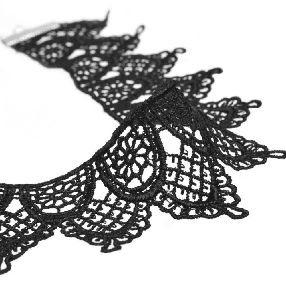 Necklace - Lacy Behavior Black Choker